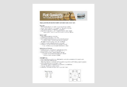 Flat Gaskets Requirements